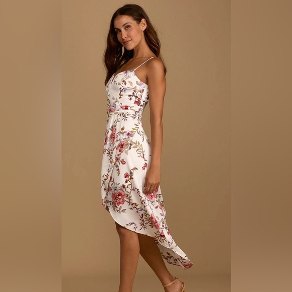 Lulus floral print midi dress - Picture 2 of 9